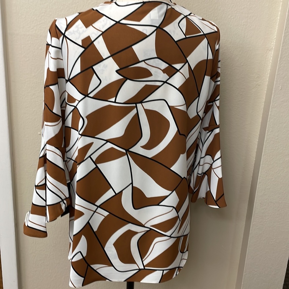 Alfani Printed Ruffle-Sleeve T Abstract Layers - Picture 3 of 7